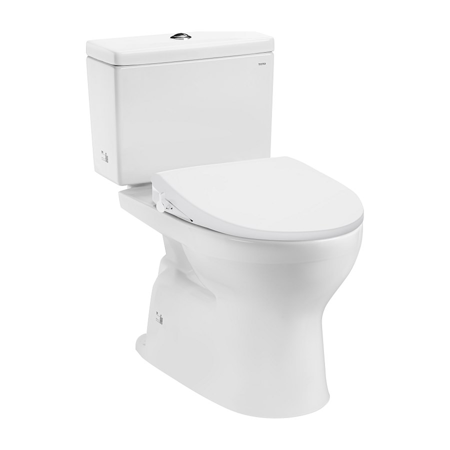 Bàn cầu hai khối kèm nắp rửa ECOWASHER TCW1211A TOTO CS302DE4W