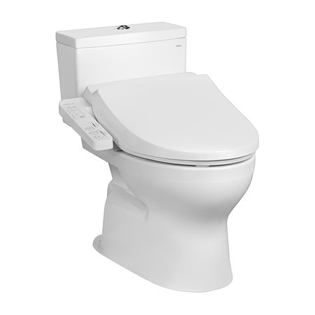 Bàn cầu 2 khối kèm nắp rửa điện tử WASHLET dòng C2 cơ bản TCF23710AAA TOTO CS302DW18#W