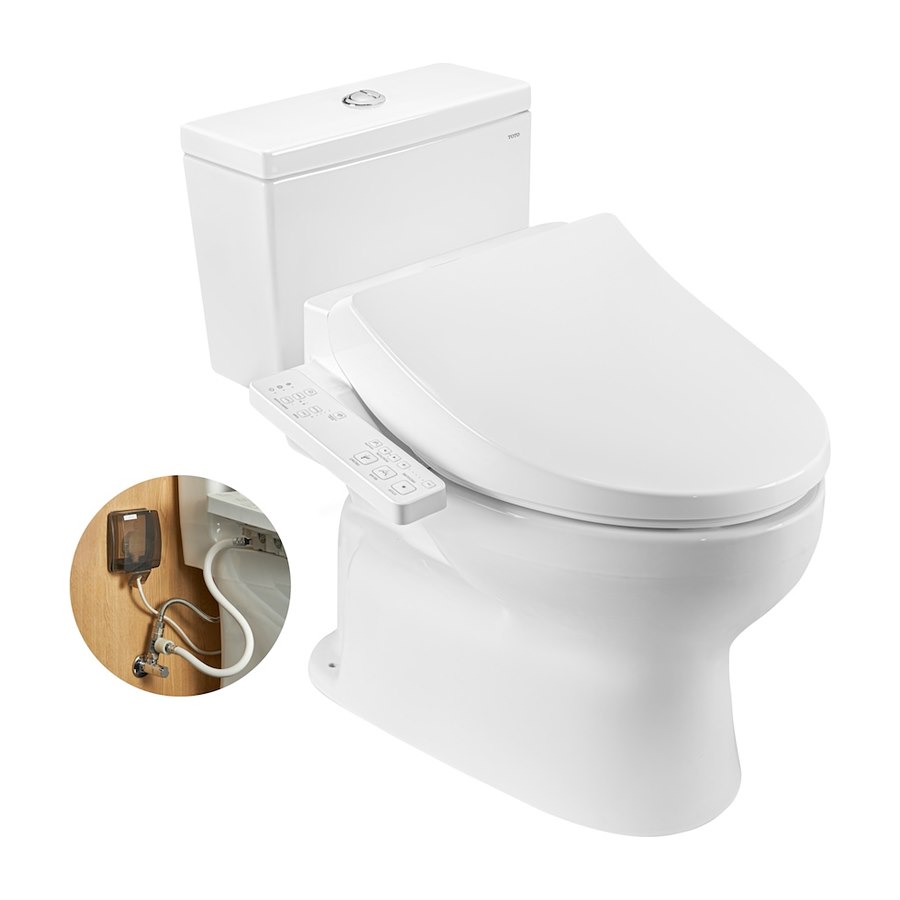Bàn cầu 2 khối kèm nắp rửa WASHLET dòng S1 – TCF23661GAA TOTO CS302DW26#W