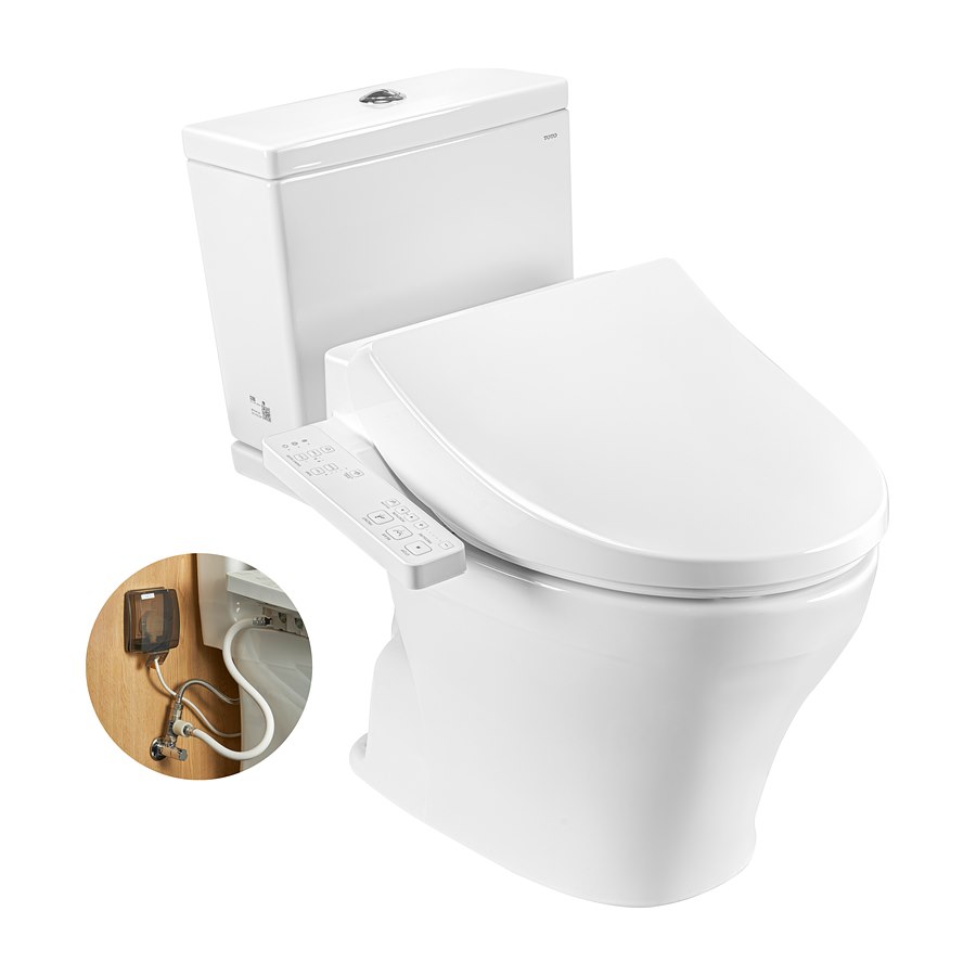 Bàn cầu 2 khối kèm nắp rửa WASHLET dòng S1 – TCF23661GAA TOTO CS326DW26#XW