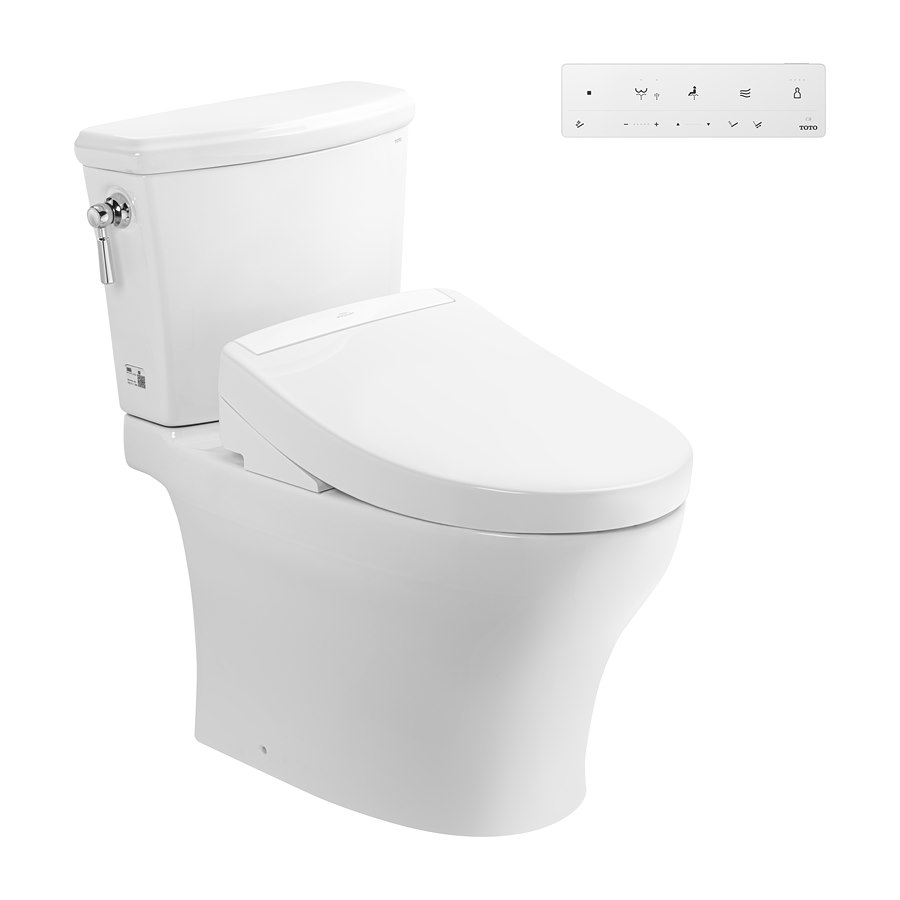 Bàn cầu hai khối kèm nắp rửa điện tử WASHLET dòng S5 – TCF34461GAA TOTO CS986CGW25#XW