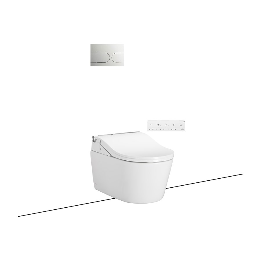 Bàn cầu treo tường kèm nắp rửa điện tử WASHLET seri RW (Có tính năng xả tự động) CW542HME5UNW1_TCF802E2Z_WH172 TOTO