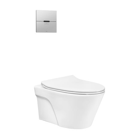 Bàn cầu treo tường kết hợp van xả cảm ứng TOTO CW822RFVA1_TREF35L2A_WH005A