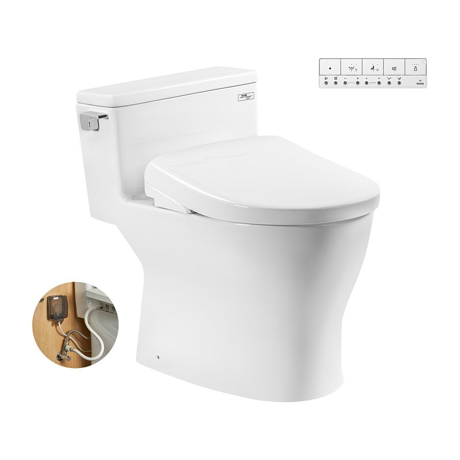 Bàn cầu 1 khối kèm nắp rửa điện tử WASHLET dòng S7 – TCF47360GAA TOTO MS188VKW23#XW