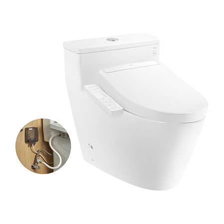 Bàn cầu 1 khối kèm nắp rửa điện tử WASHLET dòng S2 – TCF33461AA TOTO MS625DW24#XW