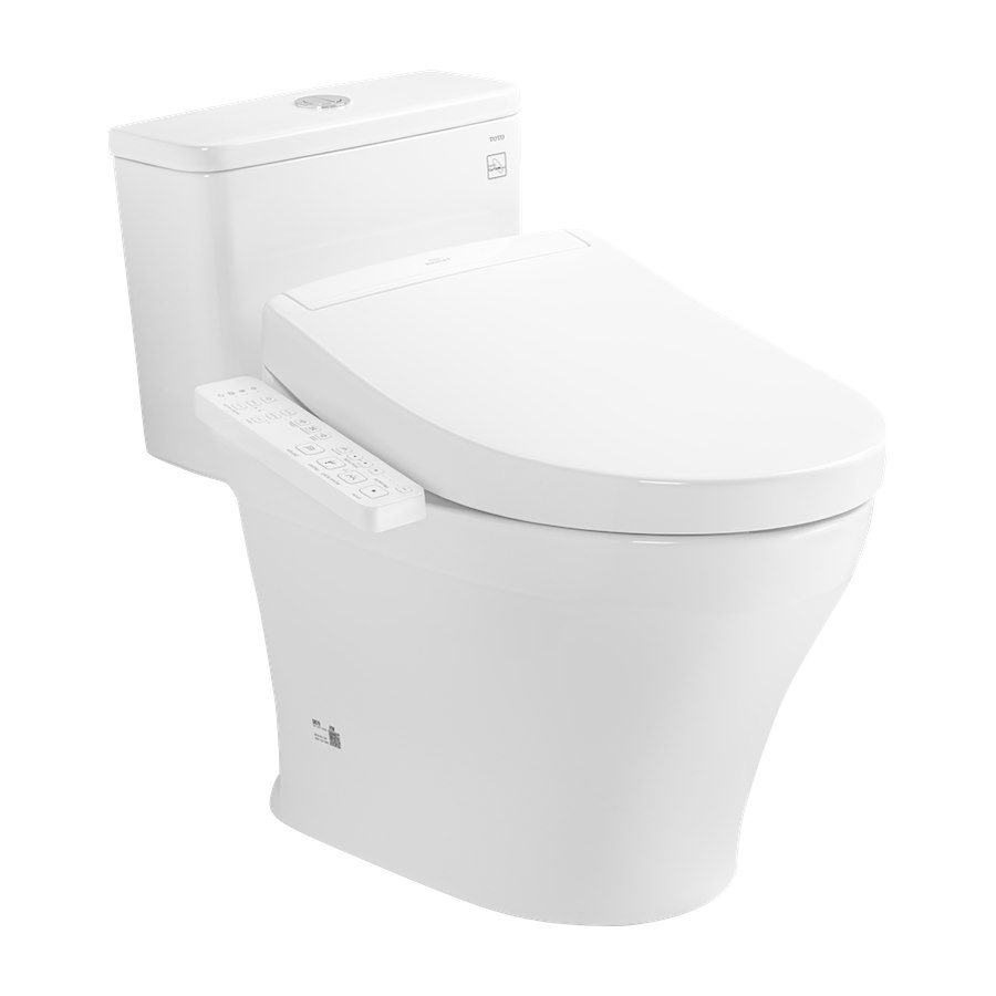 Bàn cầu 1 khối kèm nắp rửa điện tử WASHLET S2 – TCF33461GAA TOTO MS857CDW24#XW