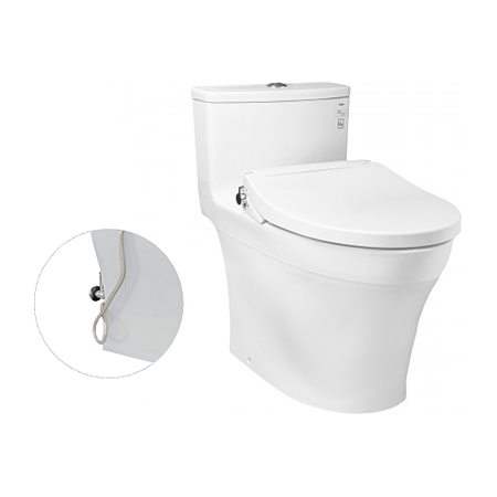Bàn cầu một khối, nắp đóng êm kèm vòi rửa nước lạnh TCW07S TOTO MS885DE2XW
