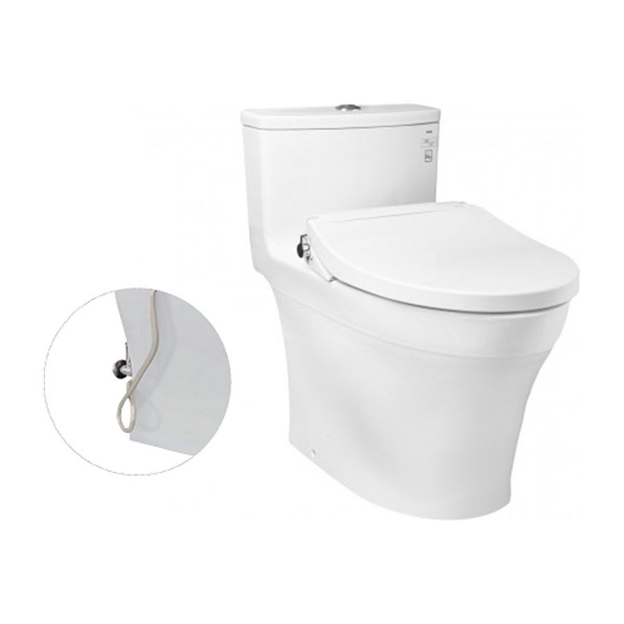 Bàn cầu một khối, nắp đóng êm kèm vòi rửa nước lạnh TCW07S TOTO MS885DE2XW