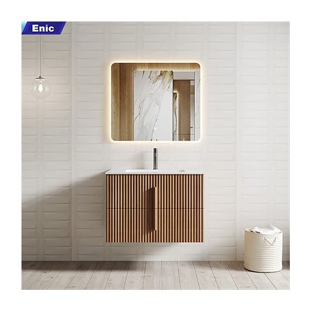 Bộ tủ chậu lavabo gương led cao cấp Enic Classic F3 80cm – 100cm