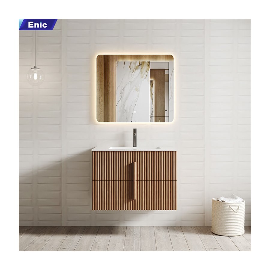 Bộ tủ chậu lavabo gương led cao cấp Enic Classic F3 80cm – 100cm