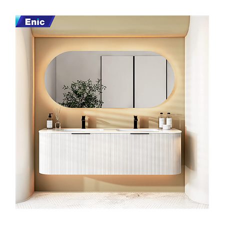 Bộ tủ chậu lavabo gương led nhà tắm cao cấp Enic Classic A2 120cm – 160cm