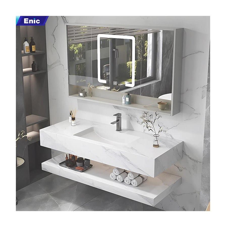 Bộ tủ gương lavabo phòng tắm 2 tầng cao cấp Enic 2T 50cm – 100cm