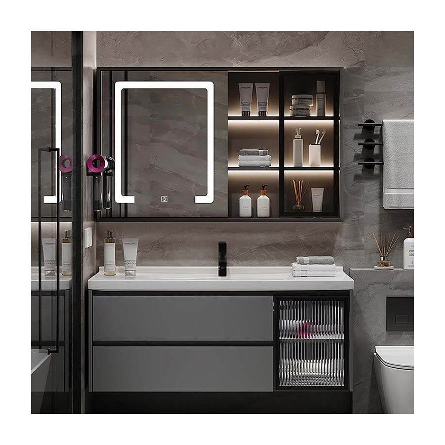 Bộ tủ gương lavabo phòng tắm cao cấp Enic G32 80cm – 100cm