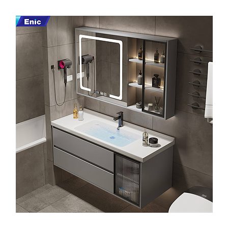 Bộ tủ gương lavabo phòng tắm cao cấp Enic G32 – Mẫu Inox 60cm – 100cm