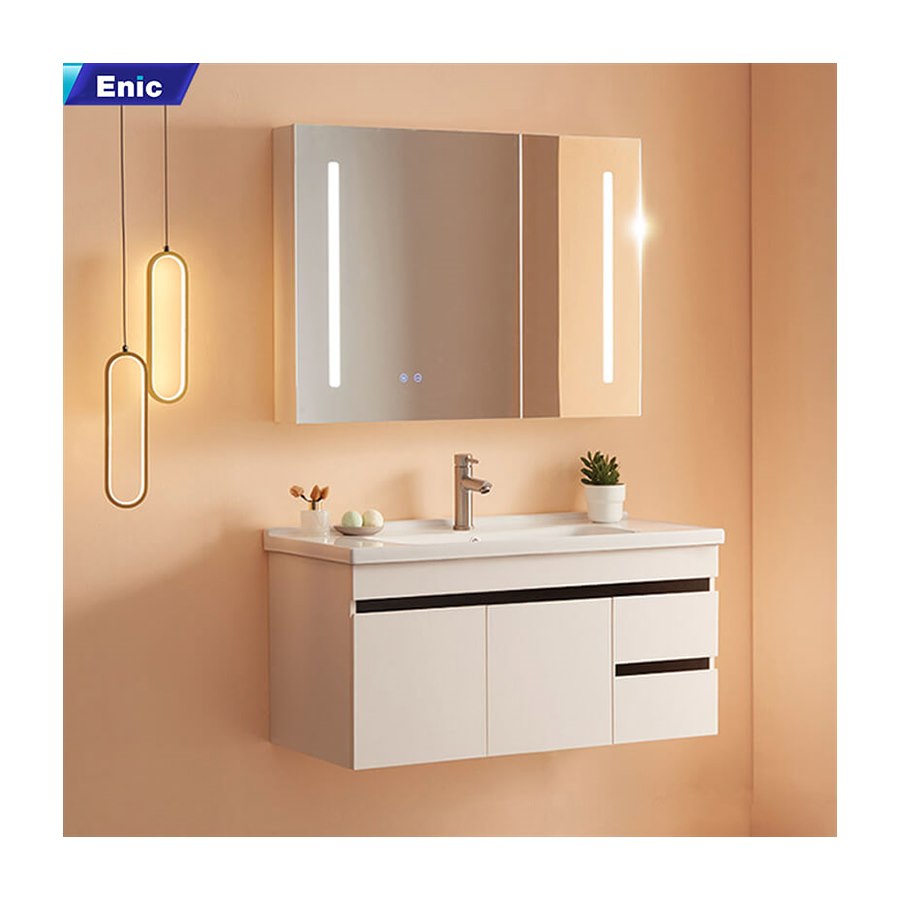 Bộ tủ gương lavabo phòng tắm cao cấp Enic ST01 60cm – 120cm