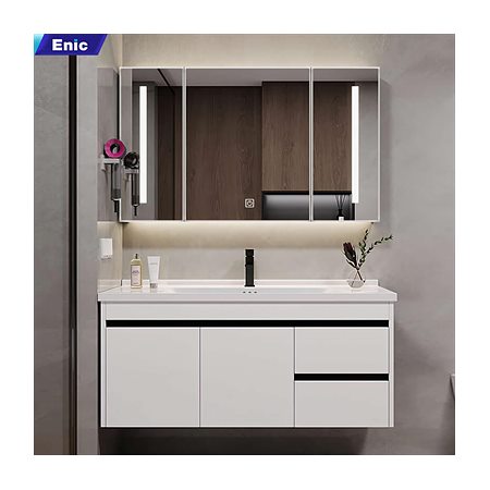Bộ tủ gương lavabo phòng tắm cao cấp Enic ST01 – Mẫu Nhôm 60cm – 120cm