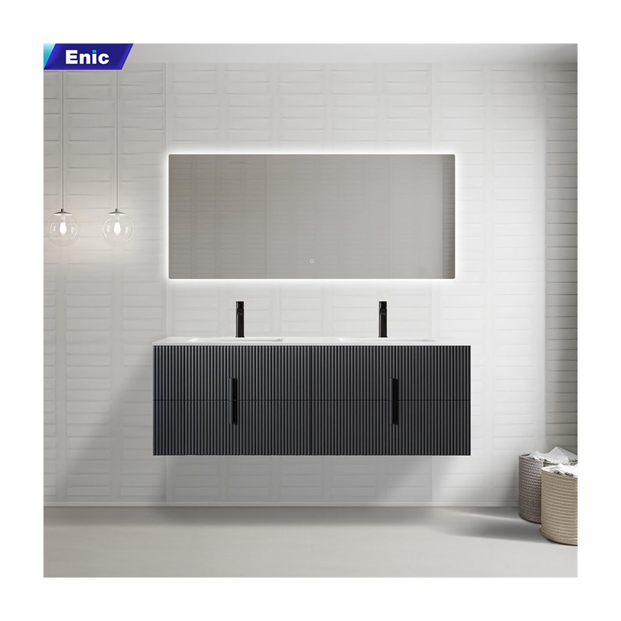 Bộ tủ lavabo gương led nhà tắm cao cấp Enic Classic F4 120cm – 160cm