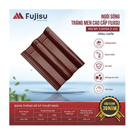 Ngói sóng tráng men VNHome Fujisu FJS1105 – cafe