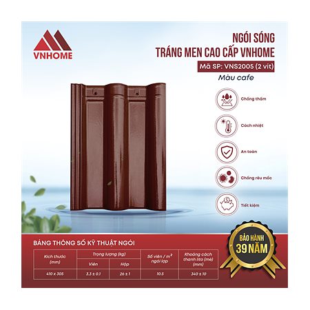 Ngói sóng tráng men VNHome VNS2005 – cafe